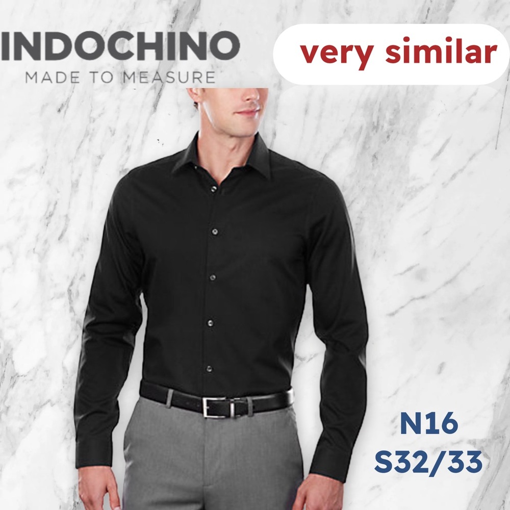 👍👍 *VGUC* INDOCHINO | N16 S32/34 | Slim fit Black Dress Shirt - Modern look